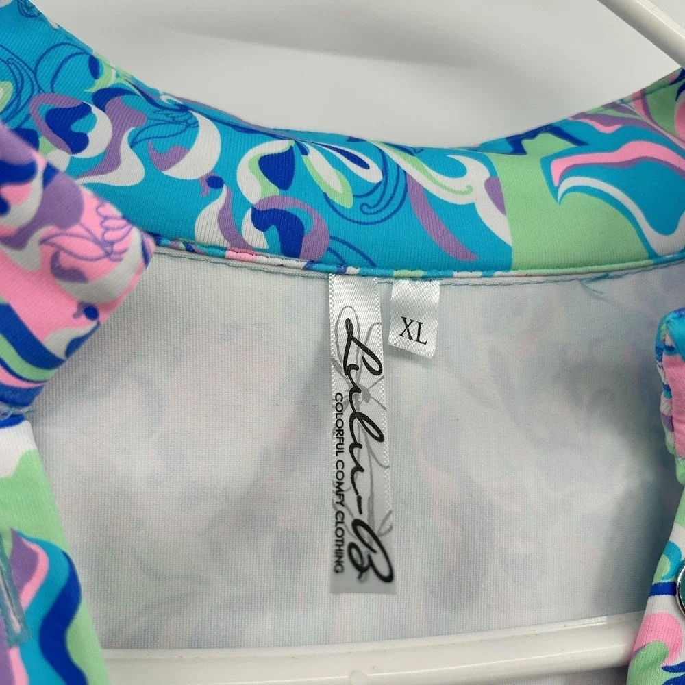 Lulu-B Womens Resortwear Tunic Top Size XL Preppy Coastal UPF 50+ Travel #5163 - Picture 4 of 9